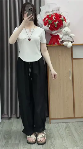 Quần bom thụng nữ chất gió mềm cạp chun có dây rút #quannu #quangio #thoitrangnu #review #xuhuong 