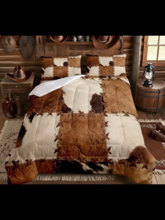 Cowhide Comforter Sets#TikTokShopBackToSchool #giftideas #Comforter #Quilt #Brown #westernstyle #roomdecor #beddingset  #designerdecor #western #mengift 