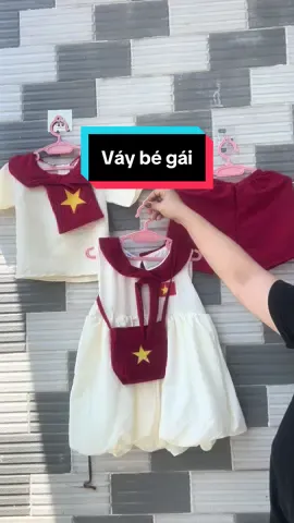 Váy bé gái cờ đỏ sao vàng, tự hào Việt Nam. Tặng kèm túi vải cờ đỏ sao vàng cùng tone #vaybegaicodosaovang #tuhaodantoc #chaoquockhamh #xuhuongtiktok 