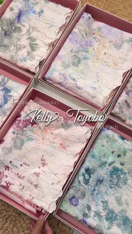 Gabungan Kyoto Kelly dengan kain toyobo kita memang tiada tandingan ! 😍 combination yang simple tapi outcome yang sangat klasik dan elegan tauu ! Korang yang masih mencari kain pasang , dekat Inspirasi Amira ada beribu design untuk korang tau !! Tinggal pilih jee !! 😍😍 #sulam #kainpasang #fabrics #kainmurah #kyoto #kainplain #viral #embroidery #trending #sulammurah #sulambaru #kainpasang 