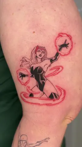 Miss Wanda for Maisie ⋆✴︎˚❤️｡⋆ actually kinda jealous of this tattoo…👀 #wandamaximoff #wandavision #brisbanetattoo #animetattoo 