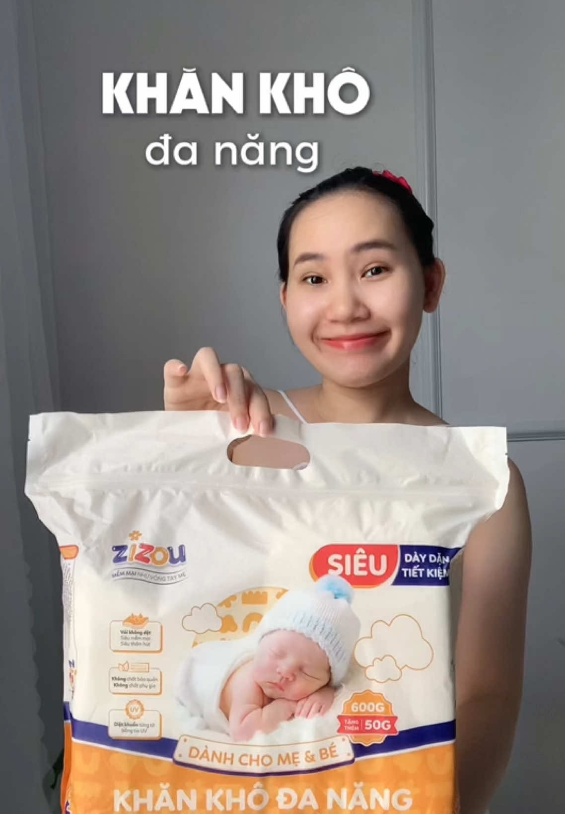 Khăn khô mềm mịn tiết kiệm chi phí nuôi con nè mấy bà #mebimsua #tresosinh #khankhodanang #khankhozizou  #zizouvietnam #zizou 