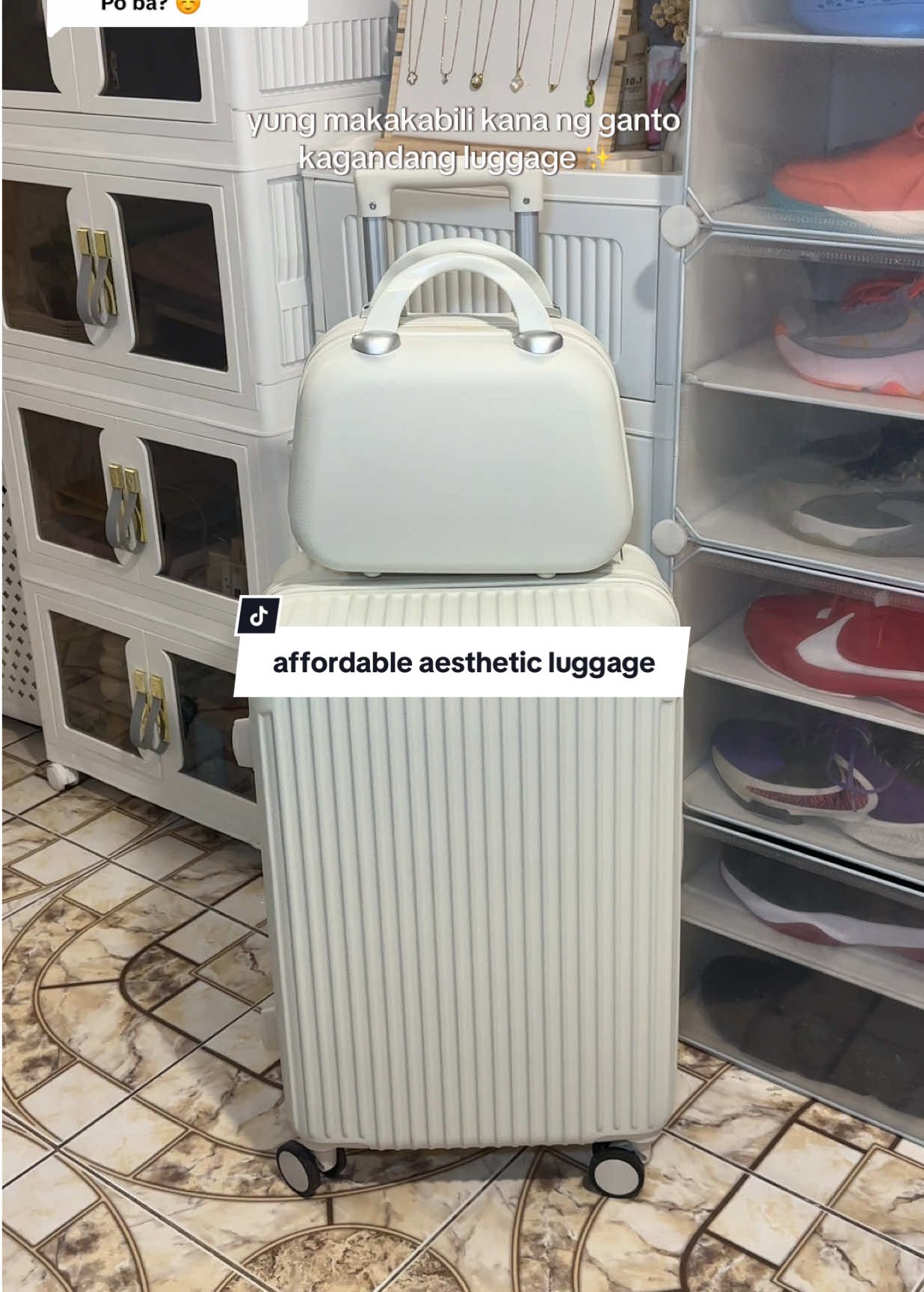 Replying to @chia 24inch pinaka malaki size at kaya ang 8-15kilo na gamit 🤩#trending #fyp #viral #luggage #aestheticluggage @FXSM-PH 