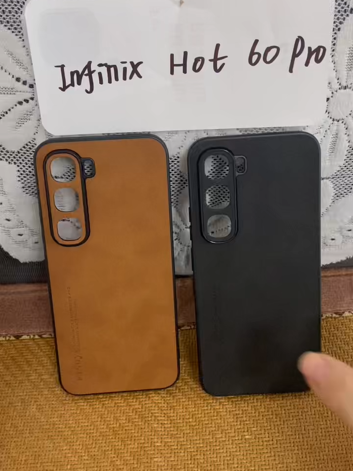 Plain Leather Phone Case For Infnix Hot 60 Pro
