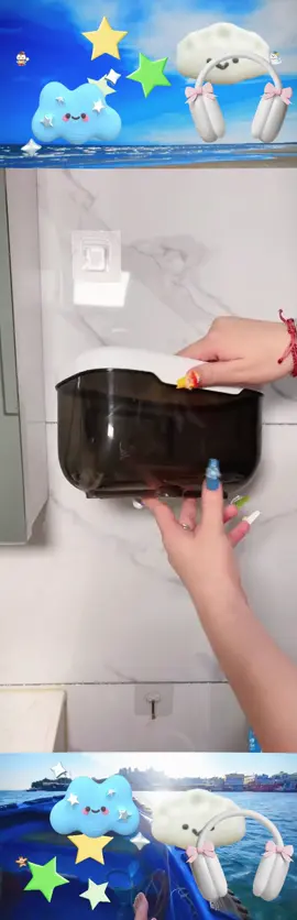 Suporte de Parede para Papel Higiênico com Caixa Protetora Impermeável Instalação com Fixador Adesivo Sem Furos Ideal para Banheiro, Quarto, Sala, Escritório ou Cozinha Design Moderno, Resistente e Funcional Organização com Estilo e Praticidade#caixaorganizadora #organizacaodecasa #tiktokshop 
