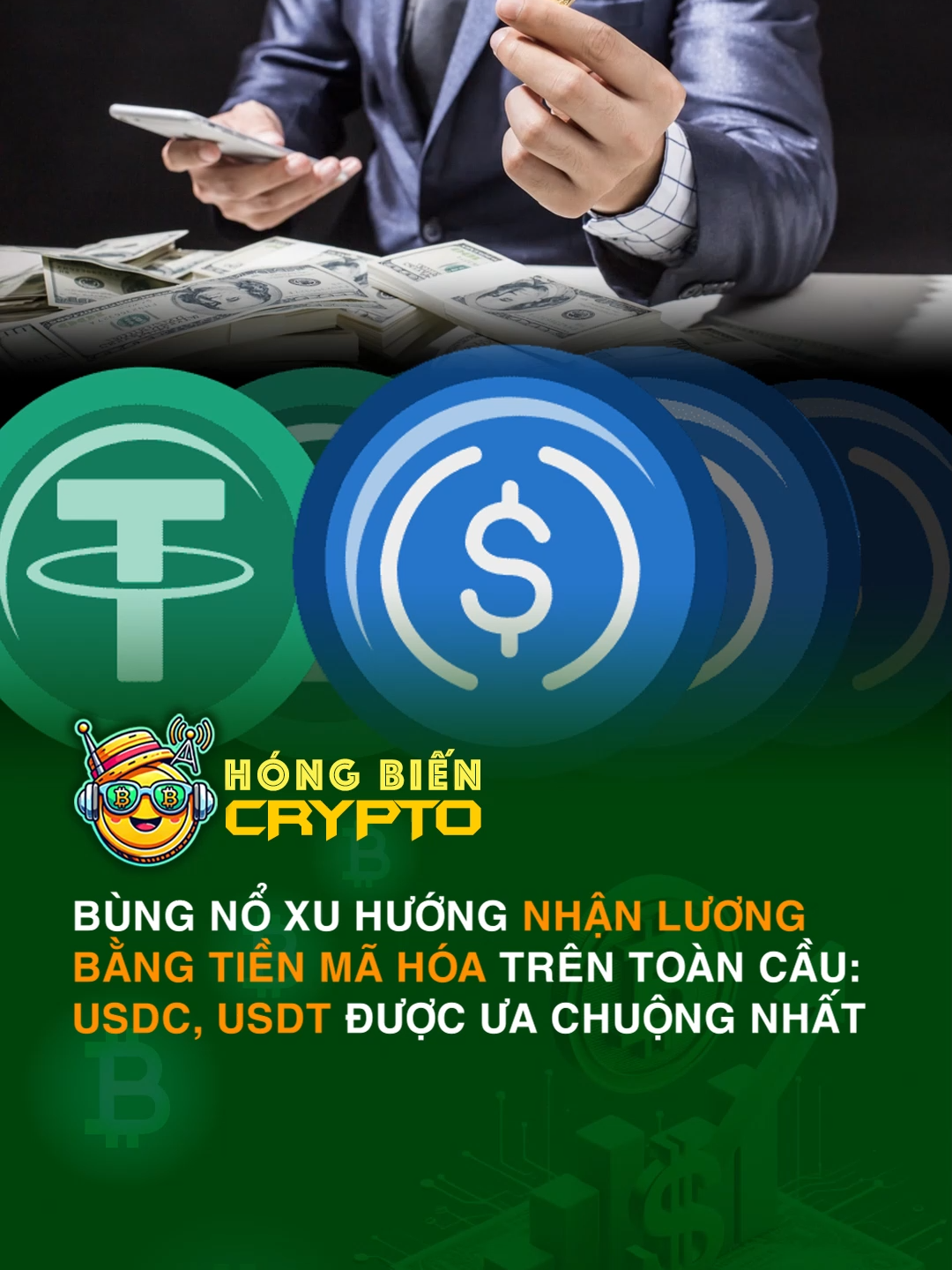 Bùng nổ xu hướng nhận lương bằng tiền mã hóa trên toàn cầu: USDC, USDT được ưa chuộng nhất #tiktoknews #tintứckinhtế #Hóngbiếncrypto #crypto #thitruongcrypto #traluongbangtienmahoa #tienmahoa #USDC #USDT #stablecoin