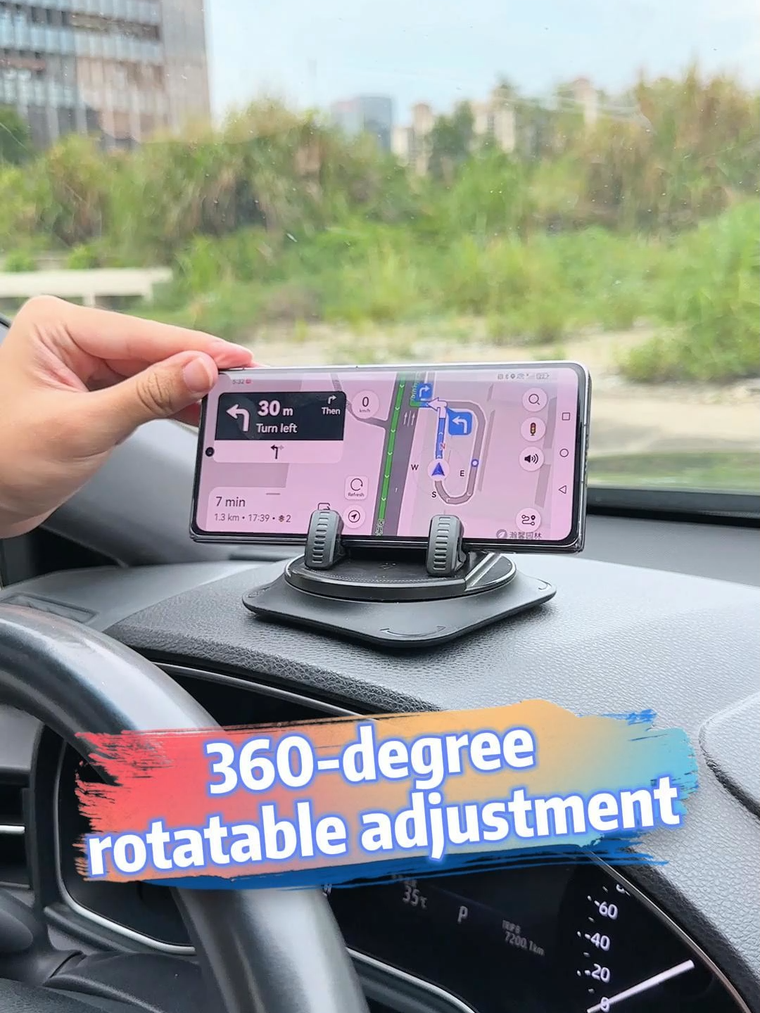 The car phone holder can rotate 360 degrees without blocking your view, ensuring safe driving. It supports a variety of mobile phone models and is firm and stable and will not fall.#tiktok #CarPhoneHolder #tiktokshop