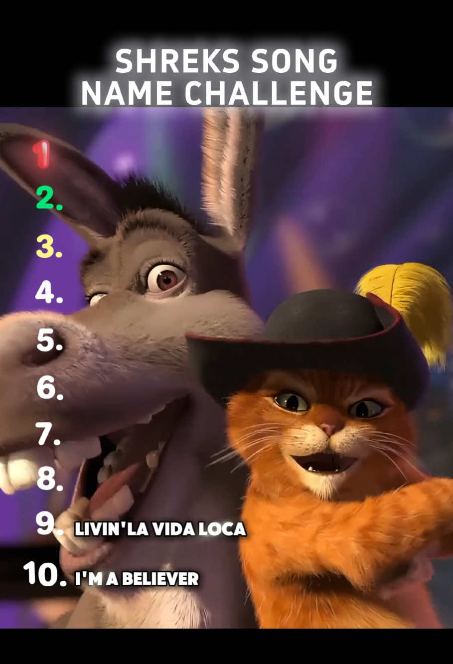 Can you name these 10 Shrek song name? #shrek #shrek5 #soundtrack #movie #dreamworks #music #challenge 