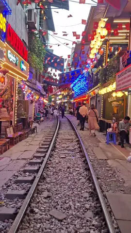 Phố cafe đường tàu Hà Nội #muathuhanoi #xuhuong #vietnamtoiyeu 