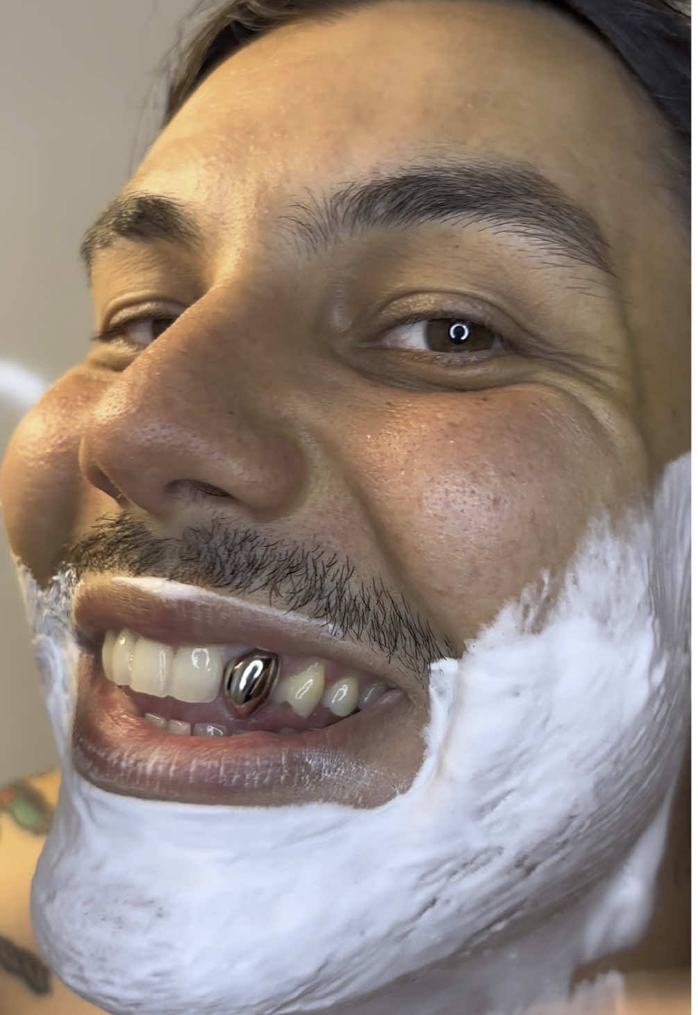 54/100 🩸 ASMR SHAVING  #asmr #shaving #grillz #silver #foam #shave #moustache #fyp #viral #afeitado #barba #beard #parati 