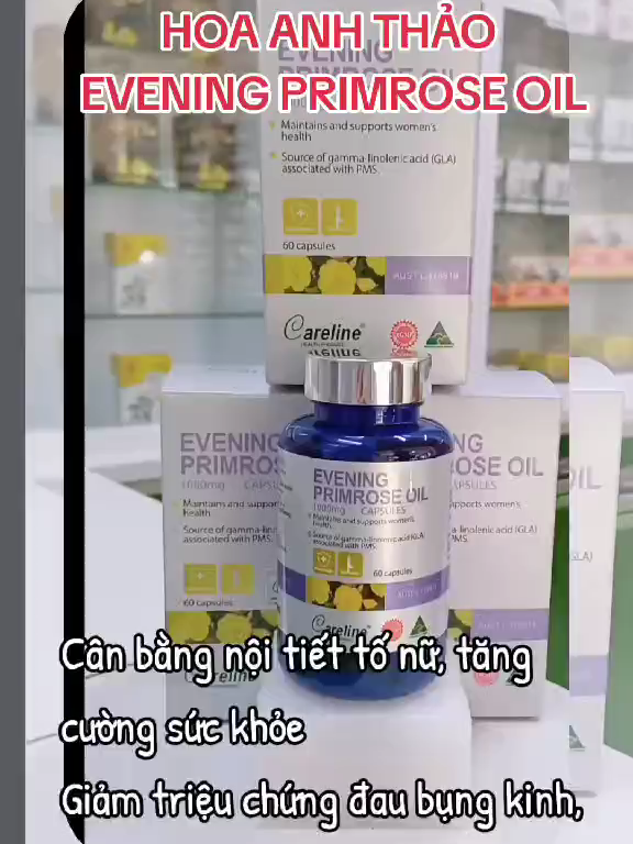 TINH DẦU HOA ANH THẢO CARELINE TỪ ÚC📷 📷 Giúp cân bằng nội tiết tố, làm đẹp da, cải thiện tình trạng khô da 📷 Công nghệ ép lạnh từ hạt hoa anh thảo cao cấp, giúp giữ được hàm lượng Omega-6 (GLA) cao. 📷 Giảm các triệu chứng tiền kinh nguyệt và mãn kinh#viralvideo #xuhuong