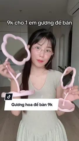 Gương 9k đó nhận về mình bất ngờ lắm luôn k nghĩ rẻ mà xinh z #hoaihayho #reviewdogiadung #guongdeban #decor 