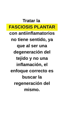 ⚠️Tratar la FASCIOSIS PLANTAR con antiinflamatorios no tiene sentido, ya que al ser una degeneración del tejido y no una inflamación, el enfoque correcto es buscar la regeneración del mismo. #unidadintegraldeltalon #biomecánica #pie #talalgias #fascitis #fasciosis
