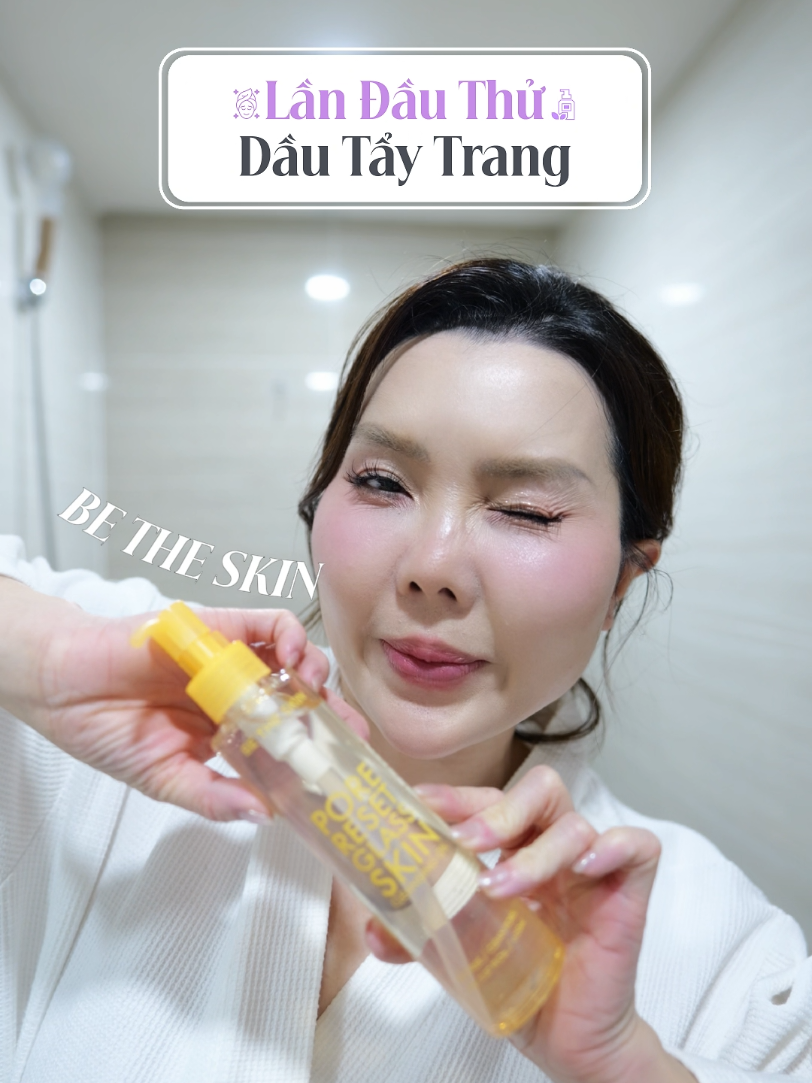 Dầu tẩy trang dễ nhũ hóa, làm sạch sâu, giảm sợi bã nhờn Review dầu tẩy trang Be The Skin Xem tới cuối có Giveaway nha 🎁 #reviewlamdep #dautaytrang #trinhmeow  #betheskin #betheskinvn 