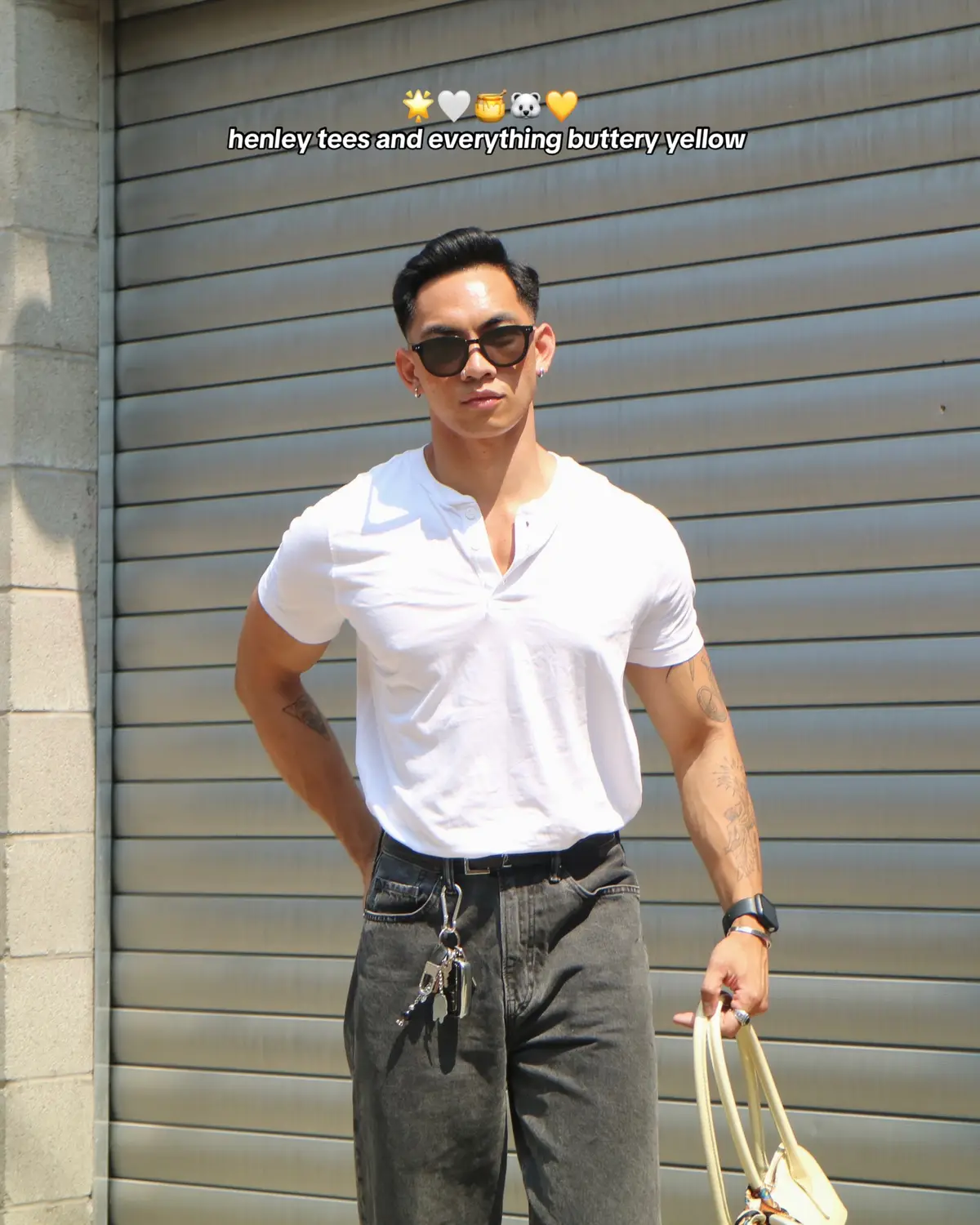 Tee @Old Navy Official  Jeans @Gap  Bag @Nordstrom  Loafers @stevemadden  Sunnies @gentlemonster  Belt @SAINT LAURENT  Scarf @ZARA  Rings @thryfty @Vitaly #thrifted  . . . . . #mensfashion #summeroutfit #SummerFashion #cleanstyle #ootdmen #OOTD #mensstyle #capsulewardrobe #reysteezy  🏷️: mens fashion, summer fashion, clean outfit style inspiration, simple fits, relaxed style, minimalist outfit, chicago