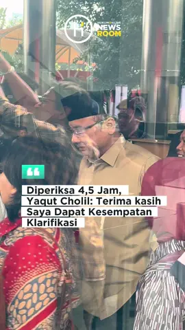 Menteri Agama (Menag) periode 2020-2024; Yaqut Cholil selesai diperiksa terkait penyelidikan dugaan korupsi kuota haji, diperiksa KPK sekitar 4,5 jam. Pantauan Hukumonline di gedung KPK, Kuningan, Jakarta Selatan, Kamis (7/8/2025), Yaqut selesai menjalani pemeriksaan sekitar pukul 14.18 WIB. Yaqut tiba di gedung KPK sekitar pukul 09.29 WIB. 