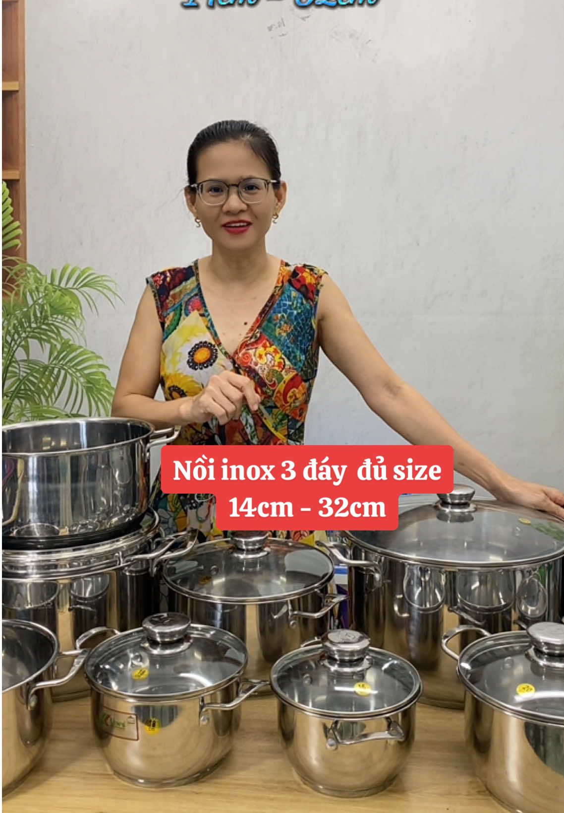 Nồi inox cao cấp 3 đáy đủ size 14cm - 32cm #giadungphuclong #salengaydoi #tuhaohangviet #noiinox #noi3day 