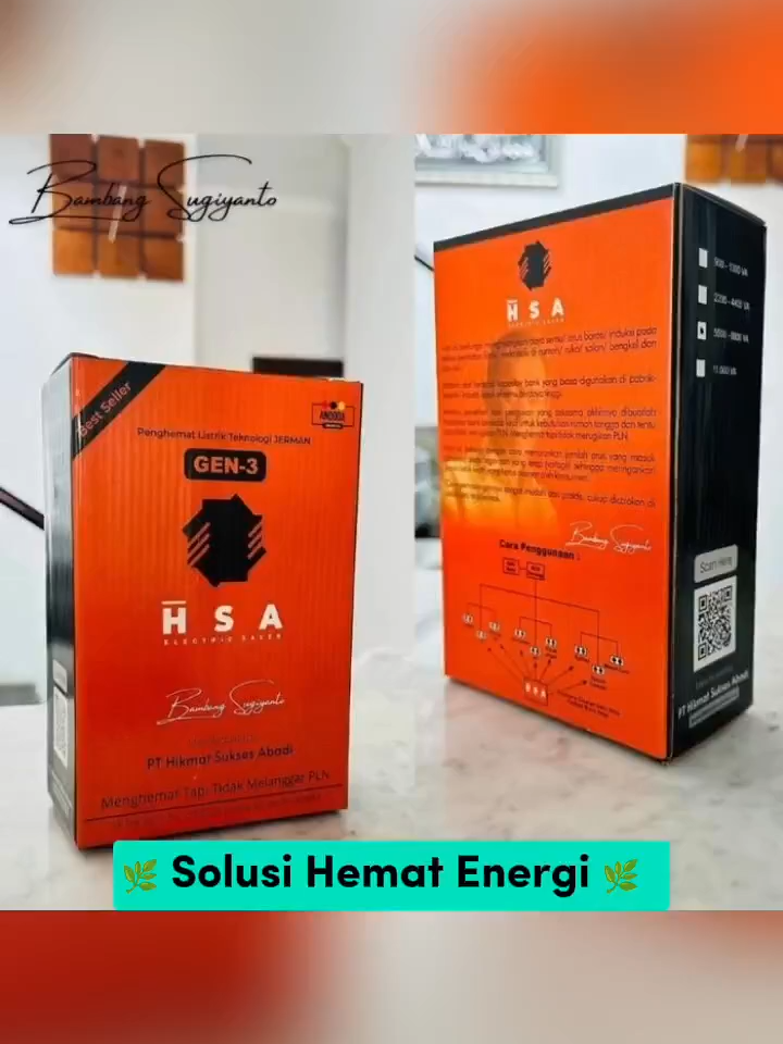 Alat Penghemat Listrik Skala Micro untuk Rumah/ Apartemen/ Ruko dll Berbasis Teknologi Kapasitor Tersedia 3 Tipe Alat (Jaringan 1 Phase) : 1. Tipe A = untuk daya 900 sd 1300 VA (Cek Etalase) 2. Tipe B = untuk daya 2200 sd 4400 VA (Cek Etalase) 3. Tipe C = untuk daya 5500 sd 8800 VA (Cek Etalase) 4. Tipe D = untuk daya 11.000 VA Untuk Jaringan 3 Phase, Silahkan cek etalase kami ======= PASTIKAN PRODUK ADA ID BARCODENYA (ID Barcode digunaan untuk memvalidasi keaslian produk dan mengaktifkan garansi 1 tahun) Brand : Andoda (HSA Electric Saver) Creator : Bambang Sugiyanto Manufactured : PT Hikmat Sukses Abadi Garansi : 1 Tahun oleh PT Hikmat Sukses Abadi Kami menyediakan TIM Teknis pendampingan terkait kendala dengan alat yang dibeli dari PT Hikmat Sukses Abadi, Silahkan hubungi kami melalui website resmi PT Hikmat Sukses Abadi Setiap unit memiliki ID Barcode yang berbeda untuk memvalidasi keaslian produk yang didistribusikan oleh PT Hikmat Sukses Abadi milik Pak Bambang Sugiyanto sebagai creator Alat Penghemat Listrik ini #GajianSale #PromoGuncang88