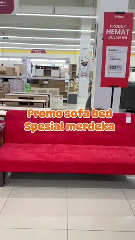 HALLO SAHABAT SELMA!! Spesial promo MERDEKA , sofa bed selma yang  menci ciptakan kesan nyaman di ruangan nonton kamu!! Di selma juga  Bisa Cash dan Kredit juga ya Tanpa survey! Tanpa DP! Bunga ringan mulai dari 0,99%. Tenor mulai dari 6, 12, 18 dan 24 Bulan. Bagi pengguna Kartu Kredit BCA, BRI, BNI, Mandiri & CIMB Niaga bisa Cicilan dengan Bunga 0% loh  Gratis kirim dan pasang *(S&K Berlaku) Yok Buruan di kepoin produk serta promonya Boleh japri Admin di 0887437819332. Ataupun boleh juga datang langsung ke toko kami di Citimall Prabumulih Lantai 1
