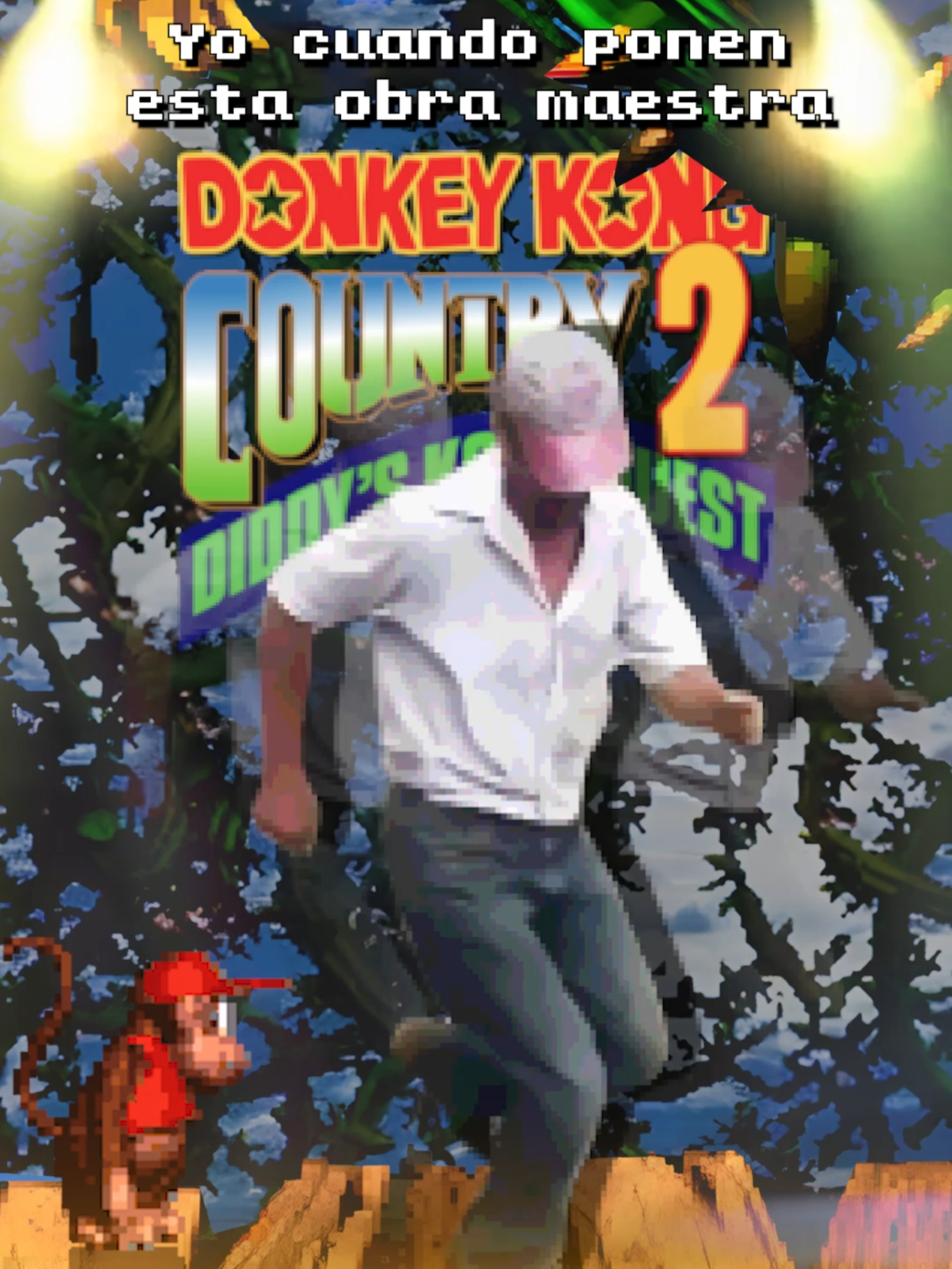 Me ponen esta obra maestra 🎶… yo automáticamente 🐵✨ #DonkeyKongCountry #DK #RetroGaming #SNES