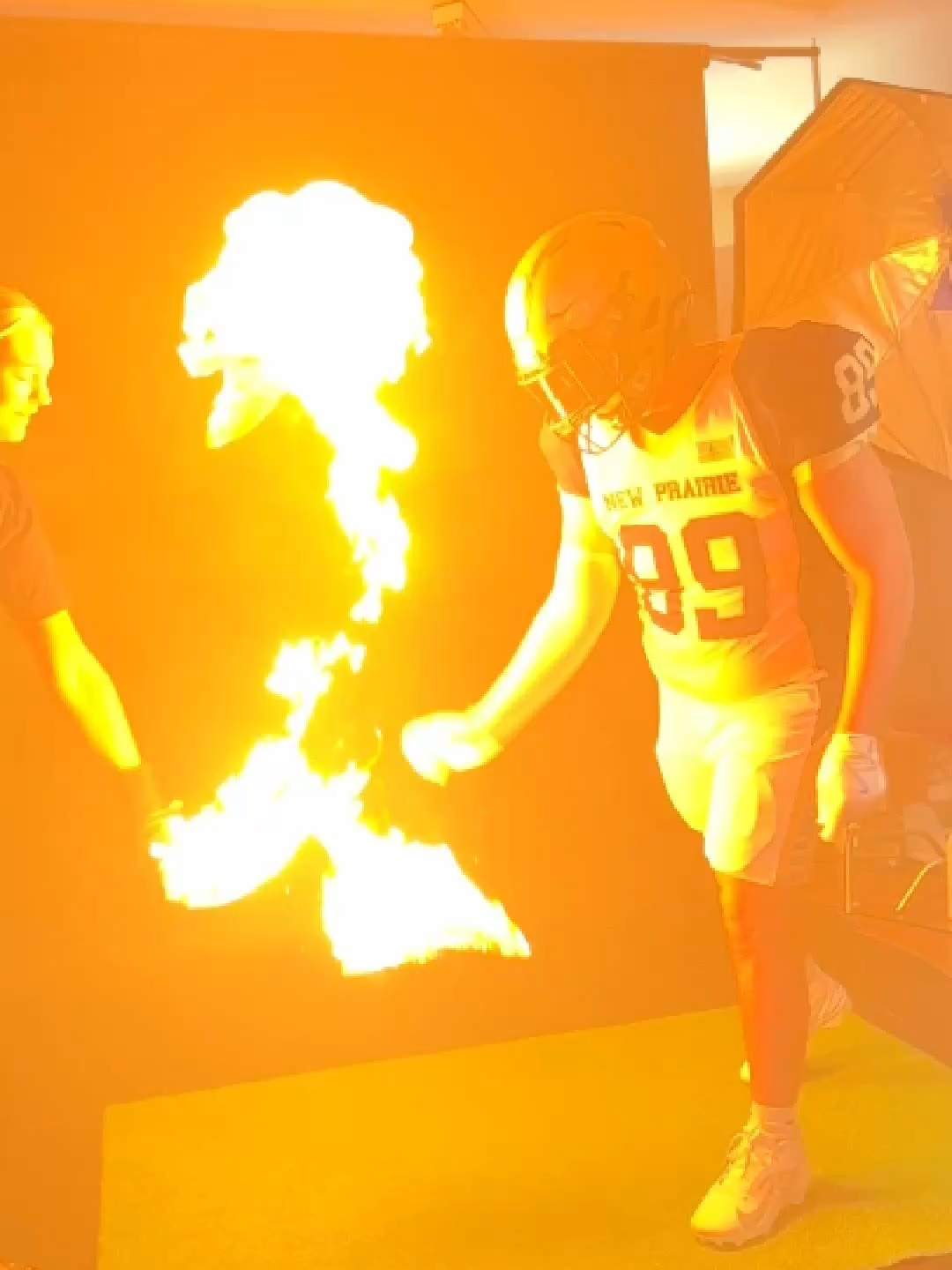 You've never seen a football spike like this. Do NOT try this. Done by professionals.