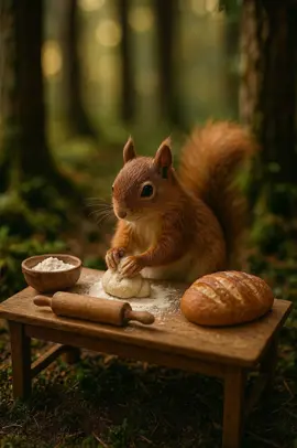 Happy Friday jr. Here’s a squirrel making sour dough bread. #fyp #animals #cute #asmr #bread 