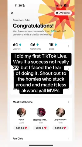 I did it! #firstlive #tiktoklive #tiktoklivetips thanks so much @stepmcge911 🪩🪸🔮 @Kelsie @_bigmama91 