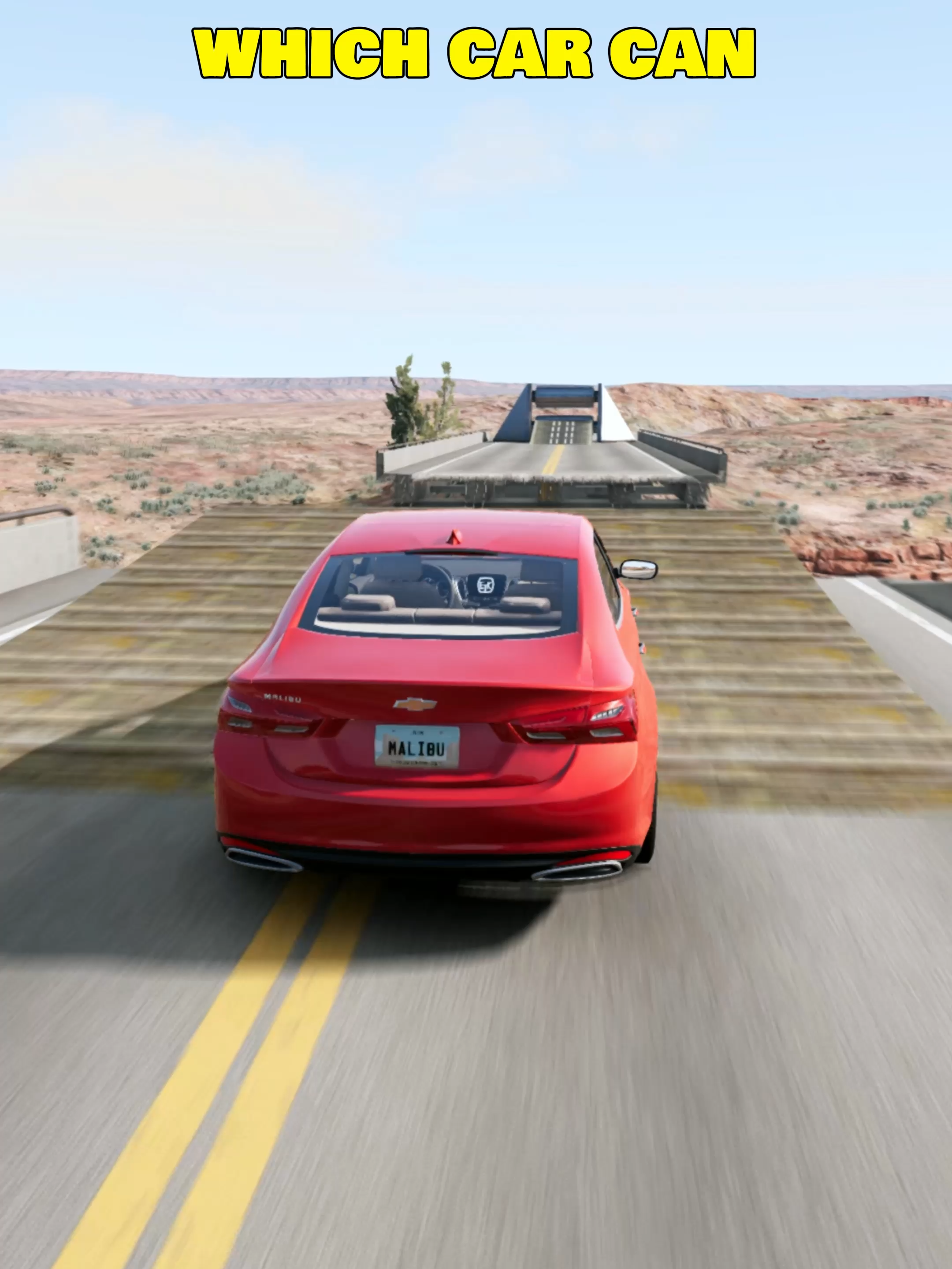 Which car can brake after jumping the bridge? #beamng #beamngdrive #vehicle #gaming #crash #america