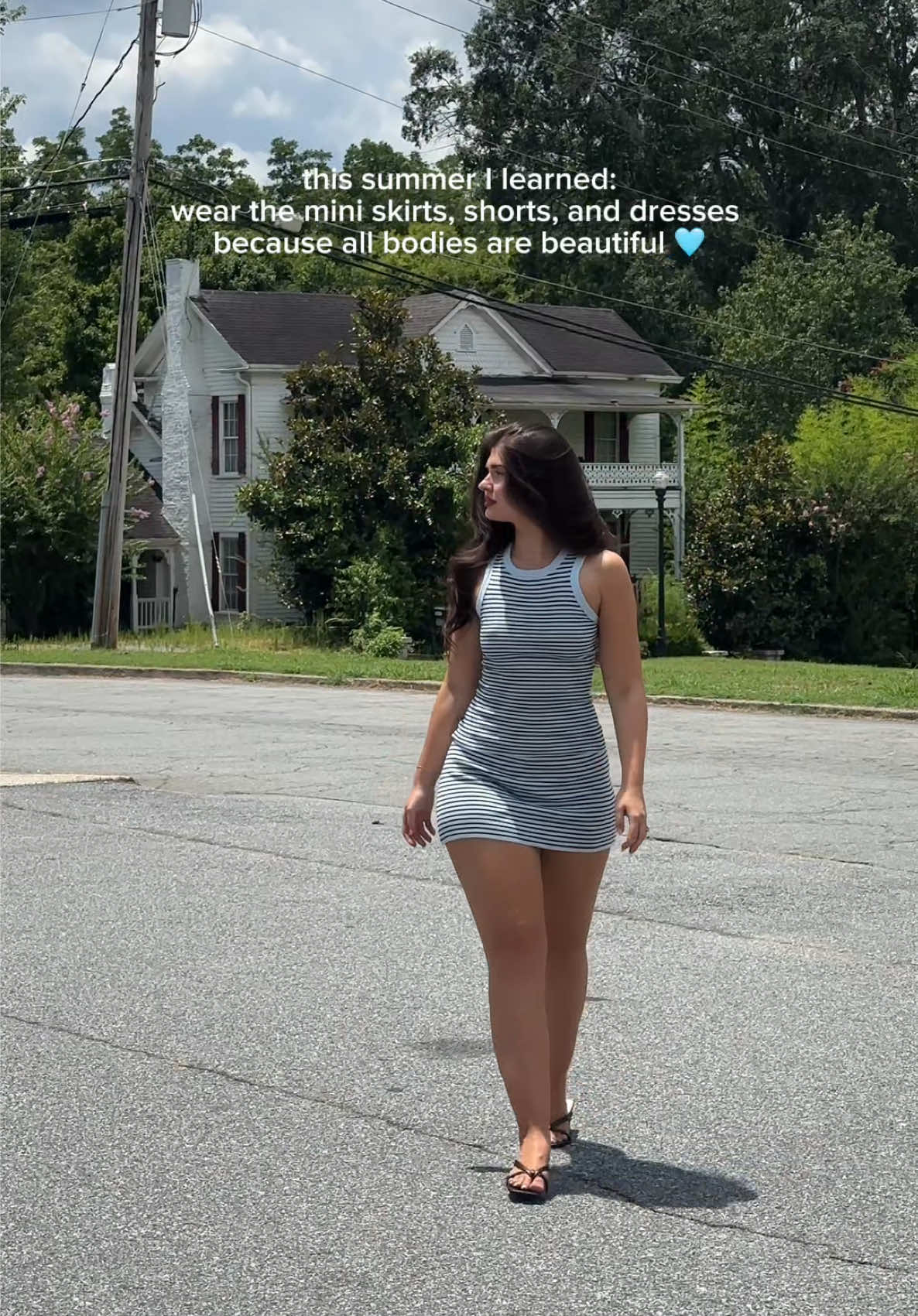 wear the mini skirts, wear the mini dress, and the short shorts 🩵 I used to think there was always something “wrong” with my body. It took many years for me to realize there is no “right or wrong” body type. Everyone is beautiful & everyone is unique. That’s what makes us so special as individuals!!! 🩵🩵🩵🩵 #bodypositivity #bodypositive #SelfCare #confidence #confidencetips 
