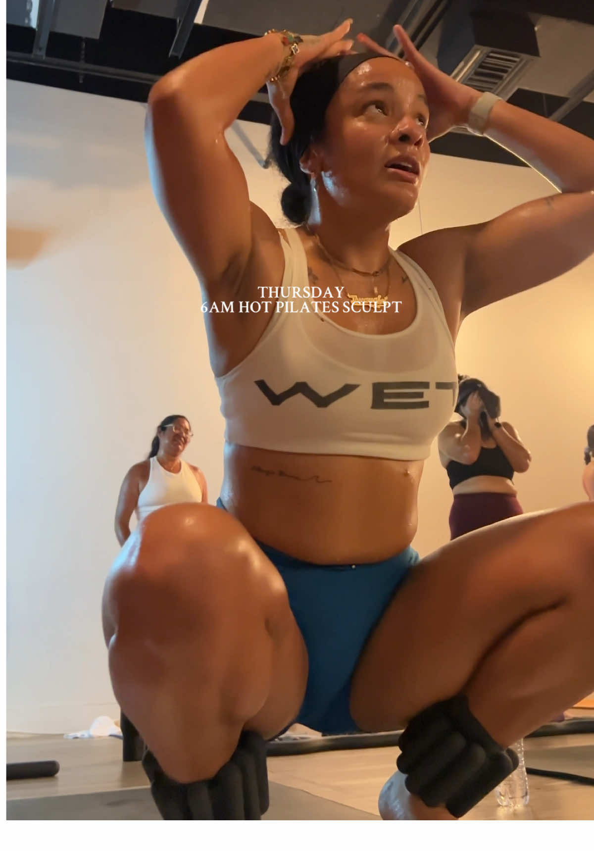 Today was tough, I will be sleeping for the next 48 hrs. Thanks 🥲 #hotpilatesgirl #pilatessculpt #hotpilates #matpilates #heatedworkout #heatedpilates #heatedsculpt #workoutroutine