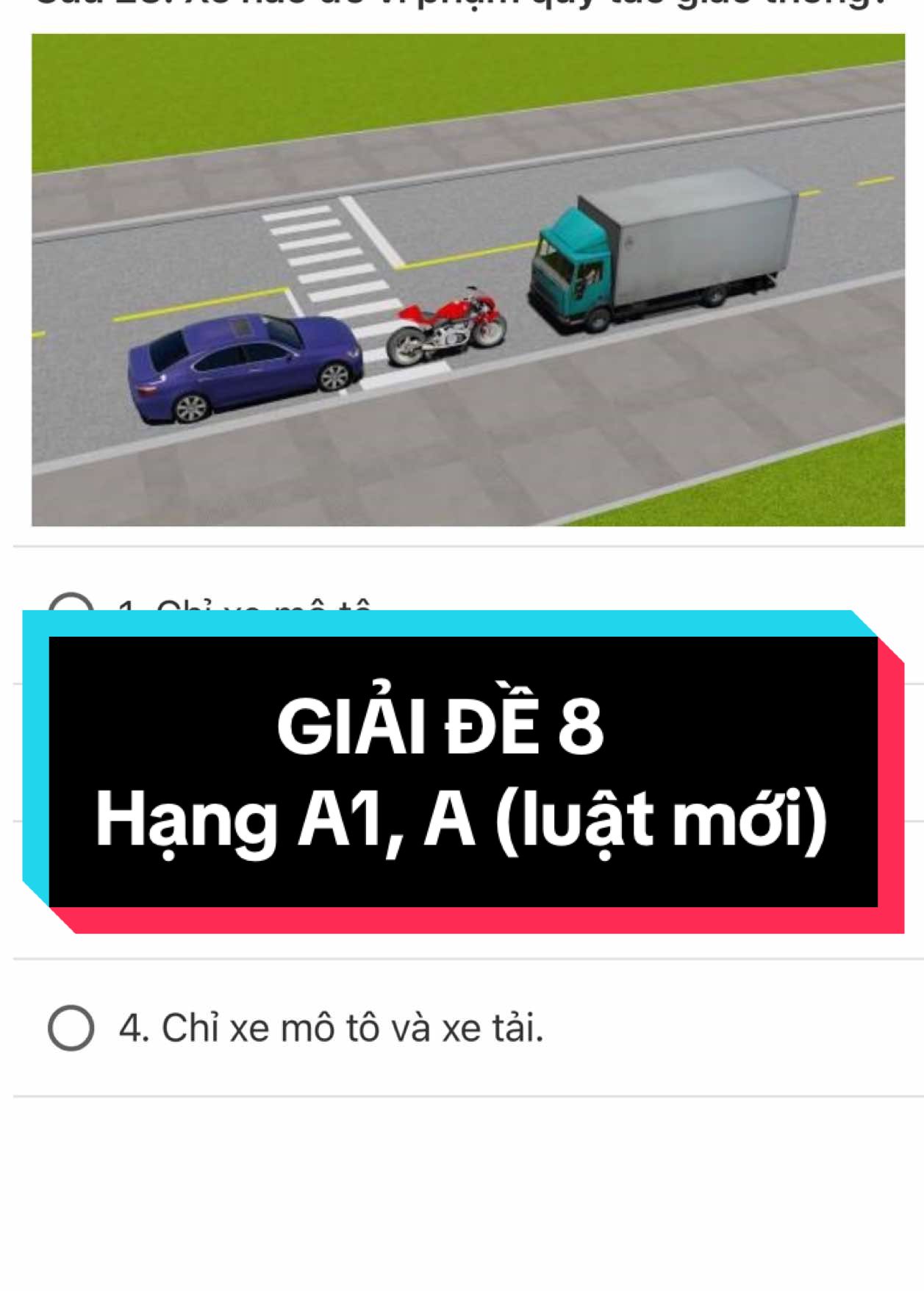 Giải đề 8 hạng A1, A (luật mới) #hoclaixe #thibanglaixe #daotaolaixeBacThai 