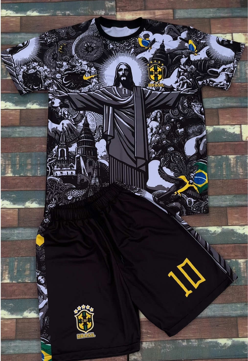 Camiseta y short deportivos personalizados  Envíos para todo lima y provincias  #cristoredentor #brasil🇧🇷 #personalizado #olimpiadas 