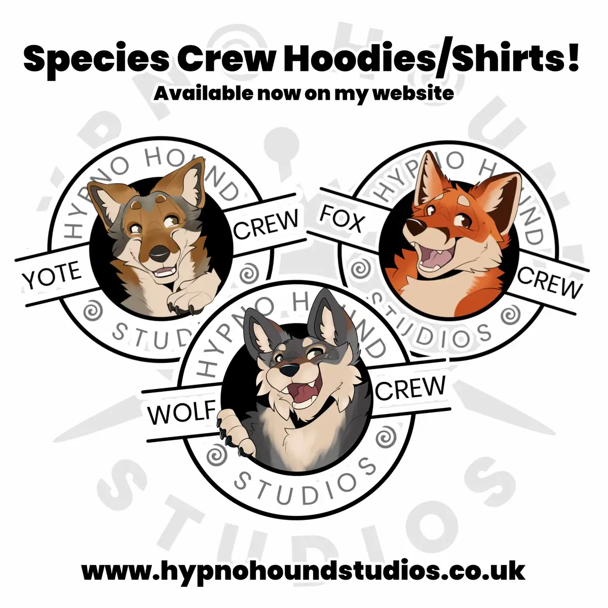 🌀Show off your species pride with a crew shirt or hoodie!!🌀 Available now on my website! ➡️ www.hypnohoundstudios.co.uk ⬅️ 🔗 in bio!  New species will be added monthly! Want to see your fursona species added to the mix? Comment yours below! 🐾 —————————————————— 🏷️ #furry #furryfandom #fursona #furryhoodie #fursonahoodie #clothes #clothing              