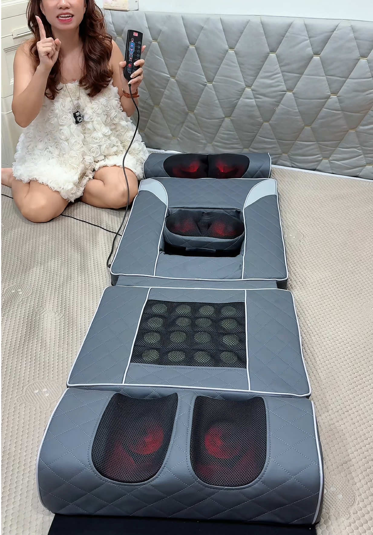 Đệm massage toàn thân có bi xoay lưng cao cấp #xuhuong #demmassagetoanthancaocap #huyenhomhinh365 