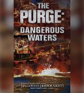 “The Purge: Dangerous Waters” stunt show returns to HHN Hollywood for 2025 at the WaterWorld venue, taking guests on a fiery, rocket-fueled adventure while they fight to survive the night. #hhn #hhnhollywood #hhnforever #halloweenhorrornights #hhn2025 #thepurge #fyp 