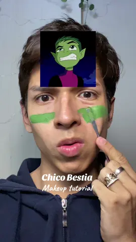 Tutorial de chico bestia  #jovenestitanes #dc #chicobestia #beastboy #teentitans #makeuptutorial 