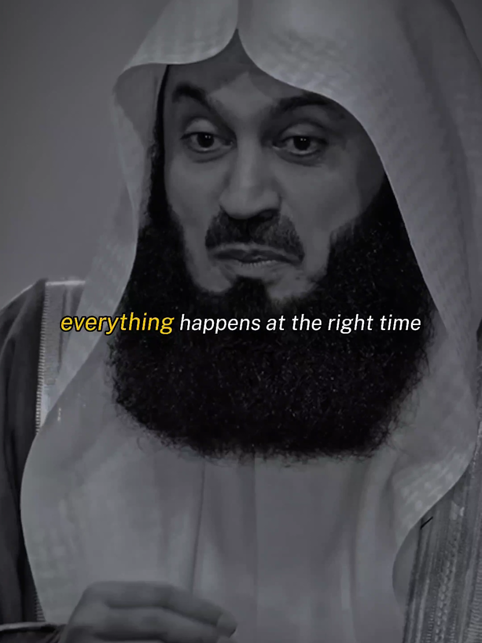 Everything happens at the right time. #muftimenk #muftimenkreminders #allah #muslim #reason #islamicinspiration #islamicreminder 