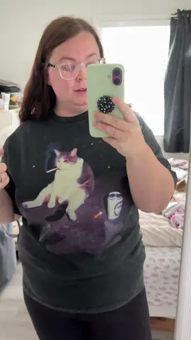 This cat has clearly seen some things... 🐱💨😅 Wear it for the vibe, not the habit. #CoolCatEnergy #GraphicTeeGoals #CatTshirt #StatementStyle 