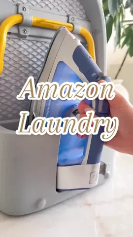 This ironing board folds up, and the iron & steamer in one has an 8’ retractable cord! 🤍 #laundry #laundryday #amazonhome #ironing #ironingboard #iron #steamer #homefinds #amazonfavorites #amazonfinds2025 