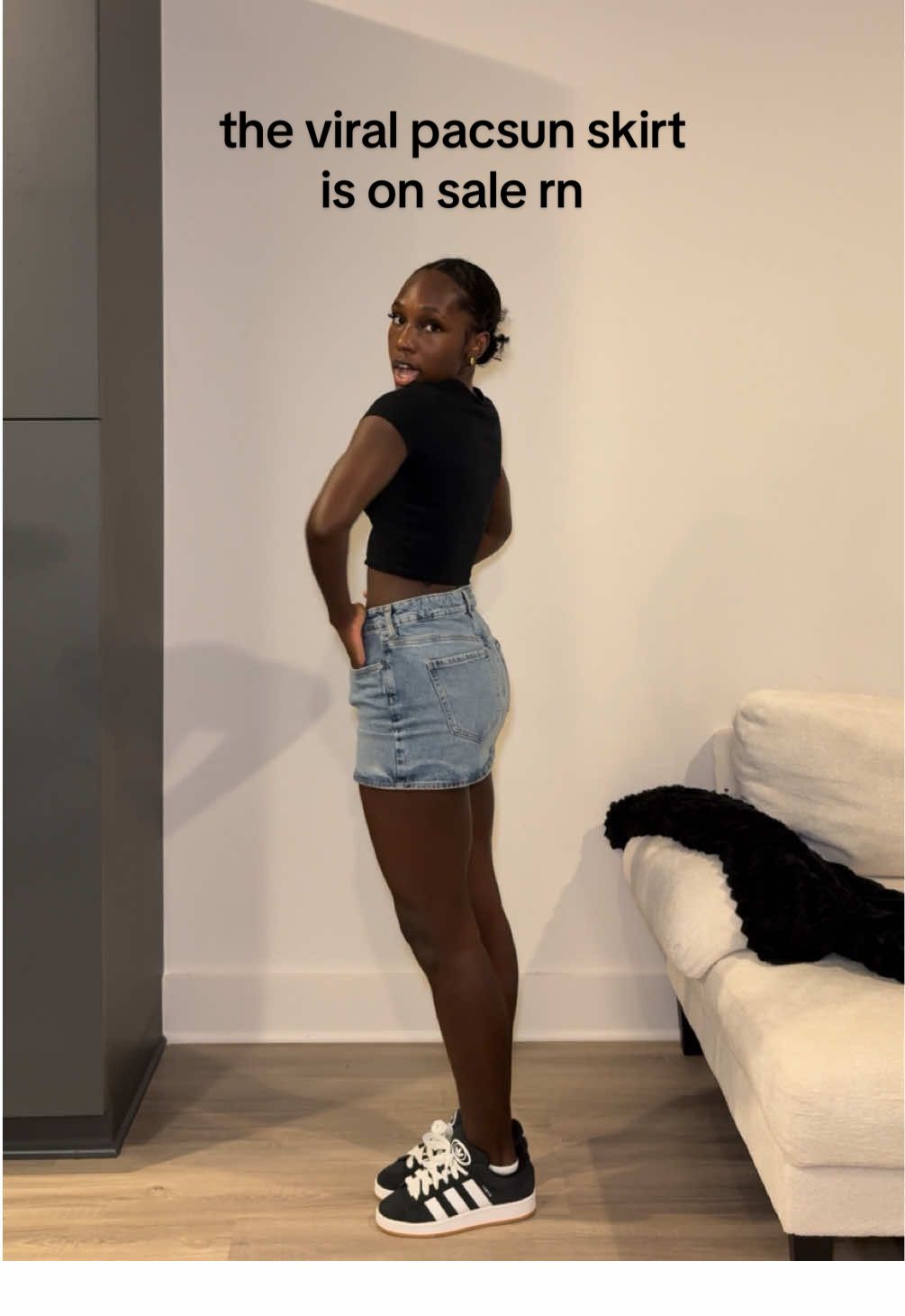 Literally run to get this skirt, I always get so many compliments when I wear it !!  #pacsun #pacsunskirt #viral #denim #denimskirt #denimskirtoutfit #outfits #outfitideas #outfitinspo #OOTD #backtoschool #backtoschoolshopping 