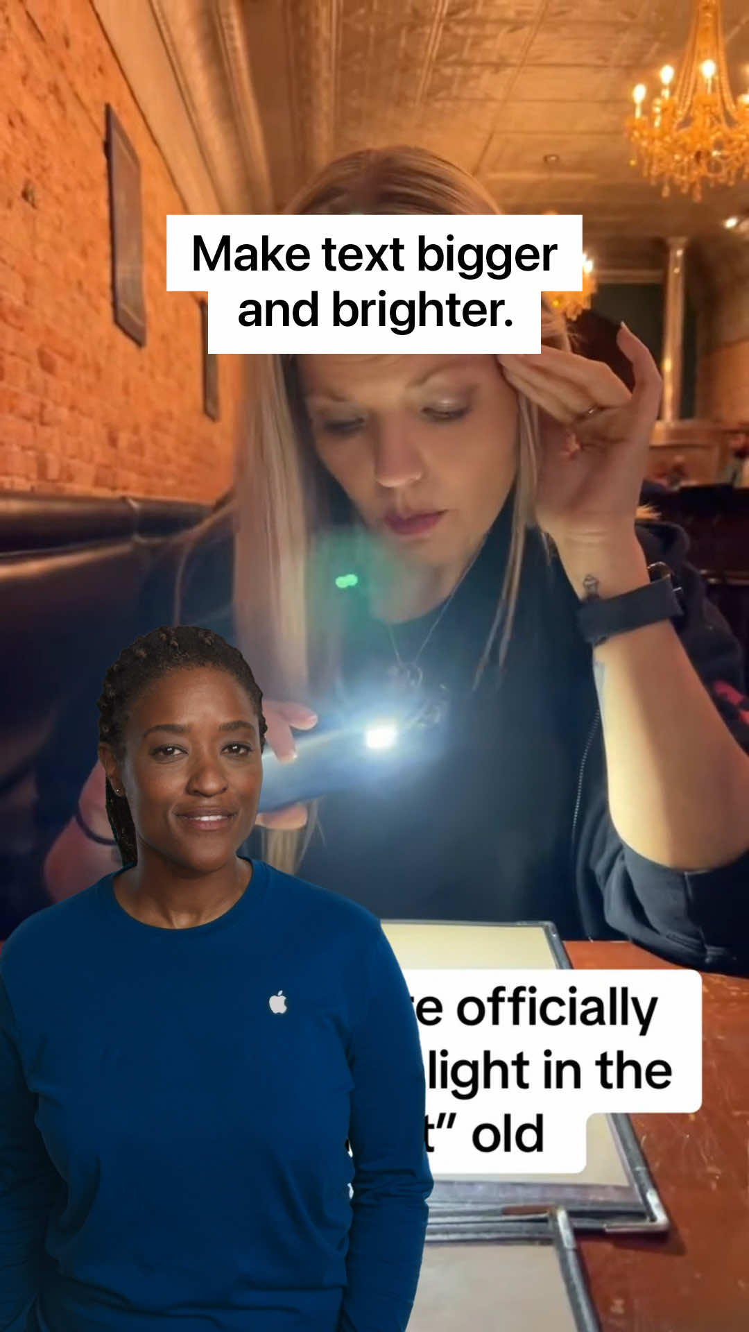 Make text bigger and brighter. #iPhone #iPhoneTips #Magnifier #AppleStore
