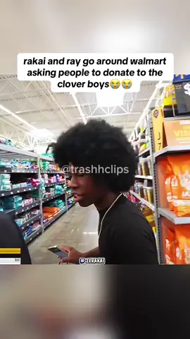 rakai and ray go around walmart asking people to donate to the clover boys😭😭#rakai #2xrakai #rayasianboy #fyp #viral 