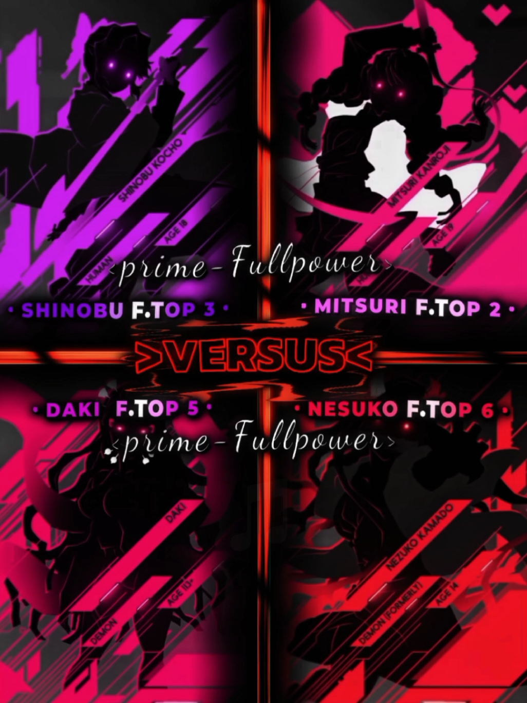 •Parte 2 | 🦋SHINOBU 🆚 ❤️MITSURI 🆚 😈DAKI 🆚 🩸NESUKO / FULL POWER | top-girl (KNY). •SONG: GOLDEN. #kimetsunoyaibatrailer #demonslayeredit #batallaversuskny #kimetsunoyaibacastilloinfinitotrailer #YORIICHI🔥 #animeedit 