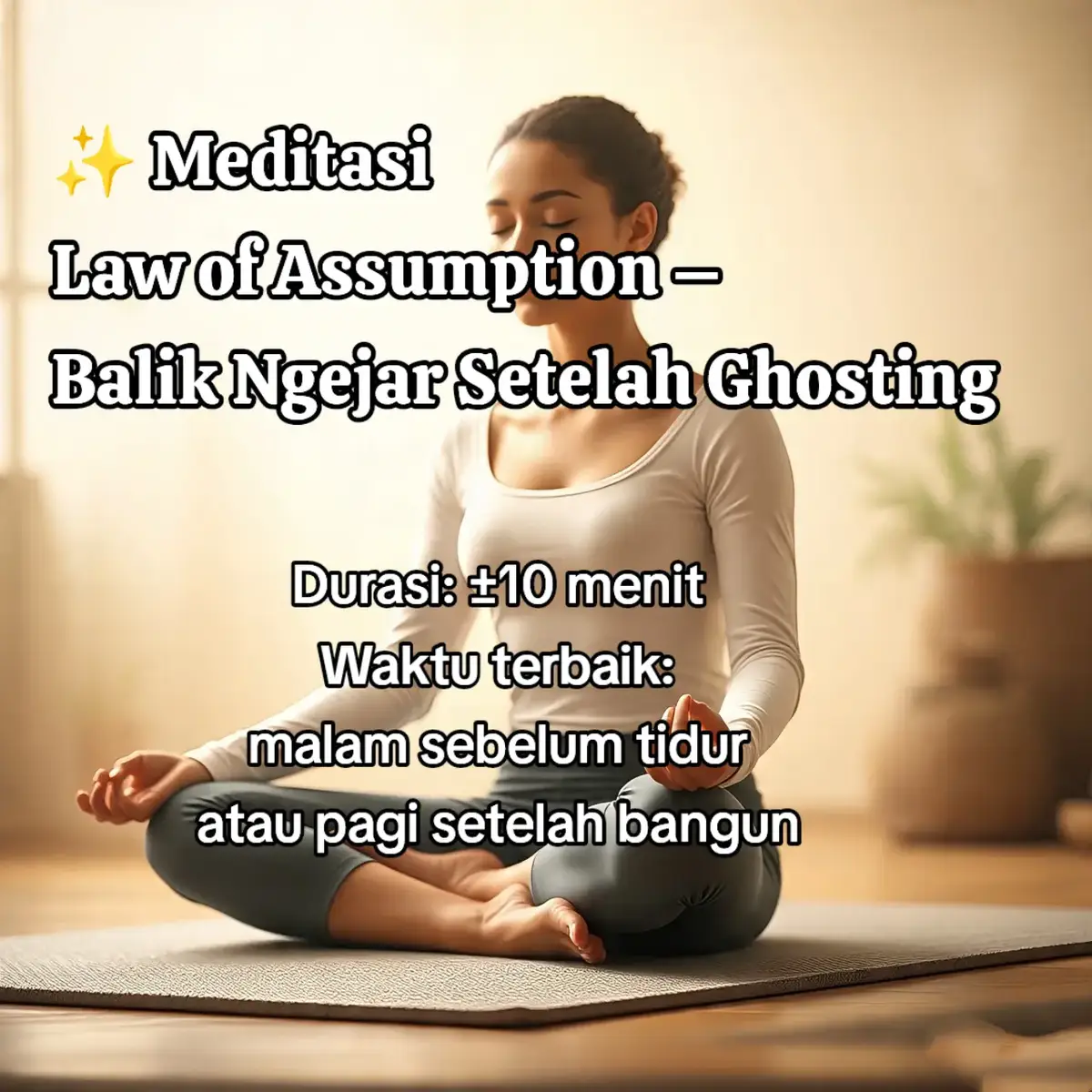 “Jangan takut ditinggal. Jadilah versi terbaikmu — biar dia yang nggak bisa lepas. .“Stop ngejar. Fokusin energi — biarkan semesta yang bekerja.  “Tutorial: Biar dia ghosting, tapi akhirnya minta maaf, ngejar, dan bucin lagi. #1 trik dalam 30 detik 😜”  “Dia: ghosting — Aku: manifest — Hasil: dia yang panik minta ketemu.  “Pernah pernah gak dia ghosting lalu balik? Drop ‘YA’ kalau kamu pernah  “Manifestasi itu bukan sulap — tapi latihan hati. Ini caraku bikin dia kembali dengan niat baik. “Janji ditepati, hati dipulihkan. Visualisasiku bekerja—kamu juga bisa. 🙏” #lawofassumption #meditation #meditasi #ghosting #balik #bucin #manifest #plotwist 