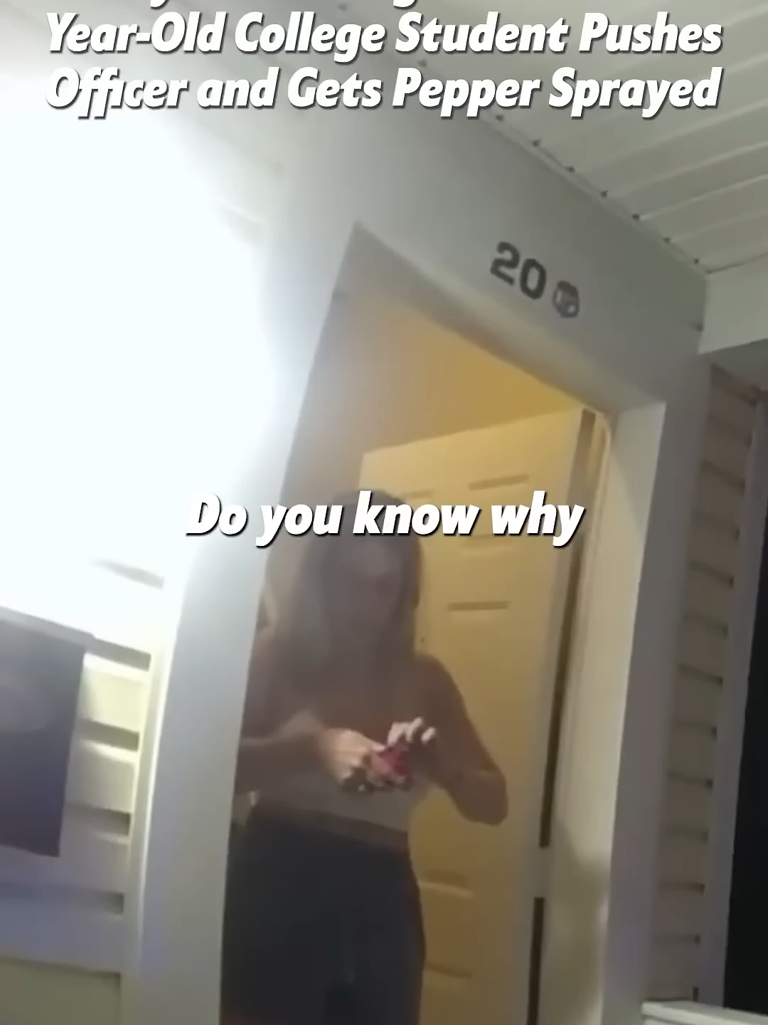 Drunk College Student Pushes Officer and Gets Pepper Sprayed. Part2 Full clip on California Bodycam