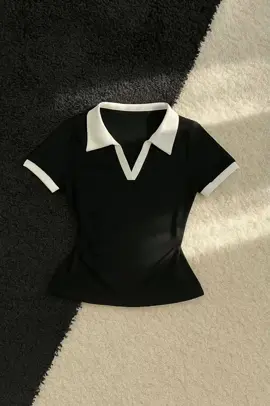 Miss You V Neck Collar Tops For Women Matching Color Korean style 💜#girlfashion #cbaxyz #fyp 