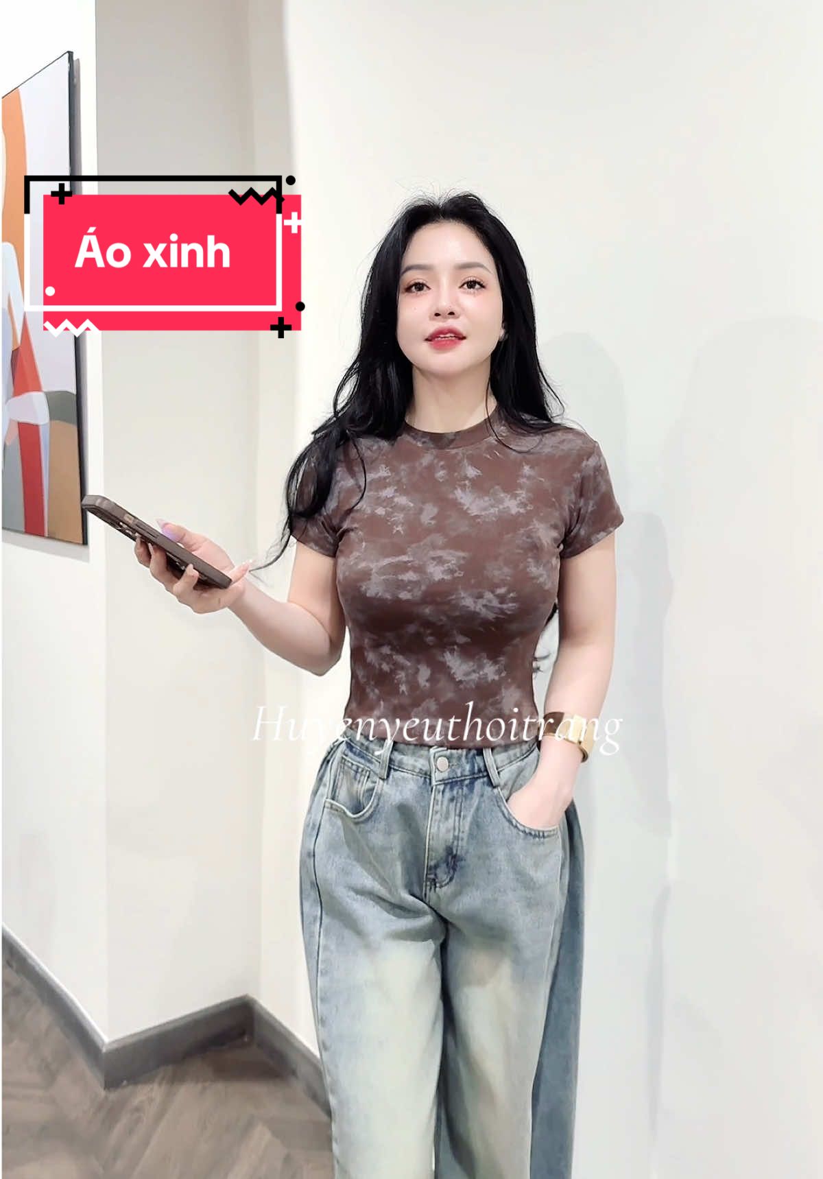 Áo thun loang dáng croptop #ao #aocroptop #aothun #xuhuong 