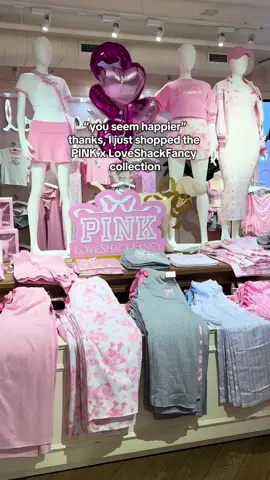 This collab? Instant mood-booster. 🩷 P.S. your favorite pieces are selling fast online, but your local store might still have them. Shop irl before they're gone! @LoveShackFancy  #VSPINK #LoveShackFancy #pinkxloveshackfancy #happy #girly 