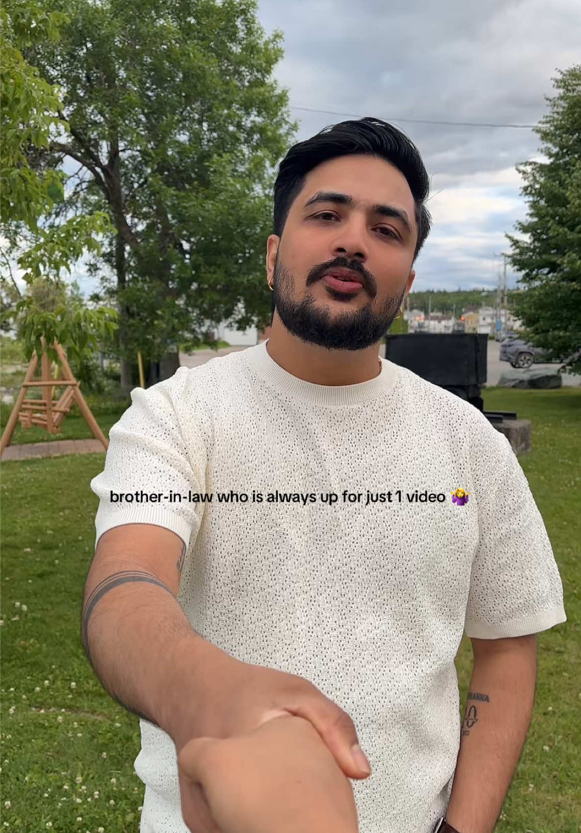 This is just us needing each other’s support after getting yelled at by my sister and his wife😱🤦‍♀️🤣  @Prasanna Bhattarai #bhenajusali #sisterinlawandbrotherinlawduo #funny #family #canada #Summer #northernontario #kasis 