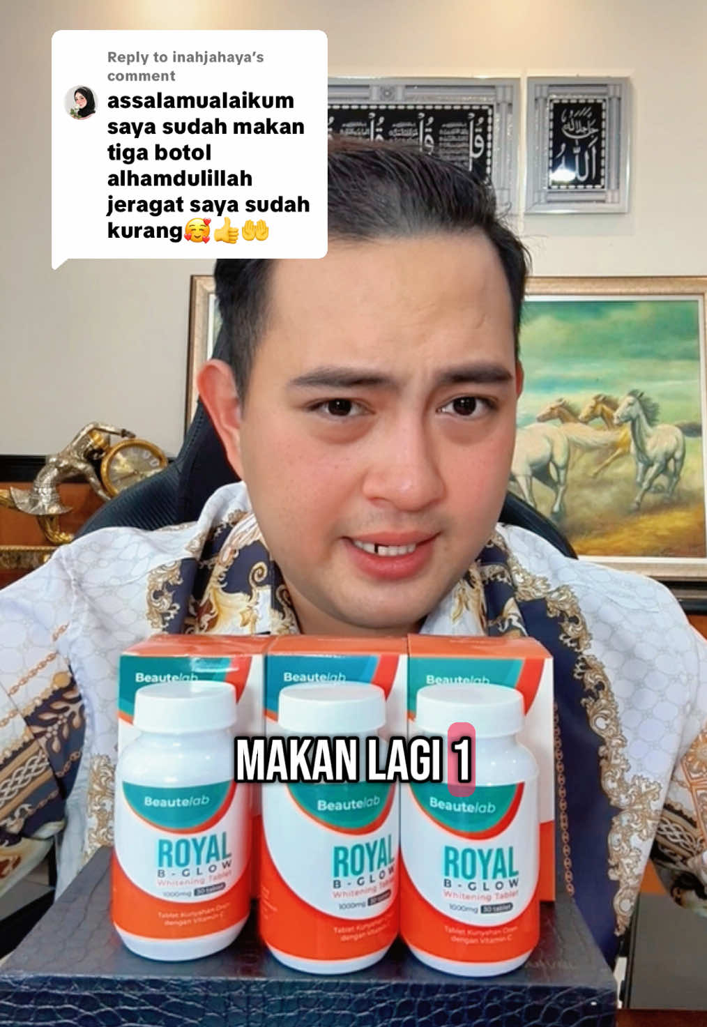 Replying to @inahjahaya 3 botol pertama dah nampak result yang positif pada masalah jeragat. #royalbglow #beautelab #vitamincjeragat #jeragat #vitaminforskin 